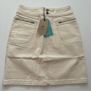 Prana Natural Organic Stretch Denim Cotton Broadway Mid Rise A-line Skirt 6